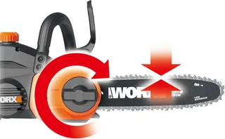 Akku-Kettensäge WG322E.9, 25 cm Schwertlänge, automatische Kettenspannung, ohne Akku und Ladegerät von Worx, Schwarz – Produktbild 5 von 5
