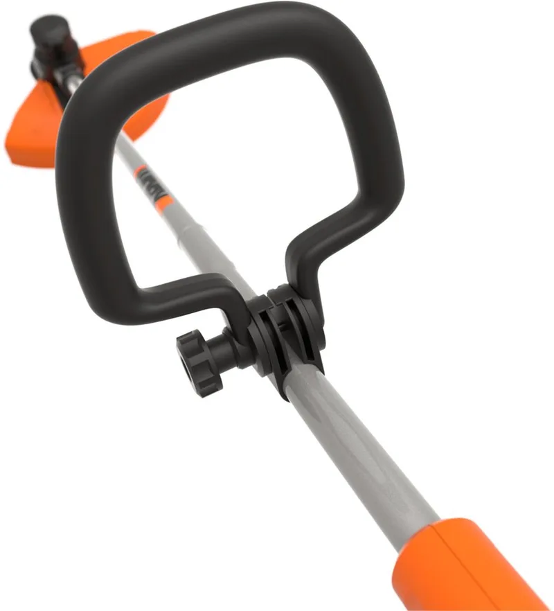 Akku-Rasentrimmer WG183E, 33 cm Arbeitsbreite Faden, Doppelfaden, verstellbarer Griff, inkl. 2 Akkus und Ladegerät de Worx, Orange, Noir – image du produit 4 sur 5