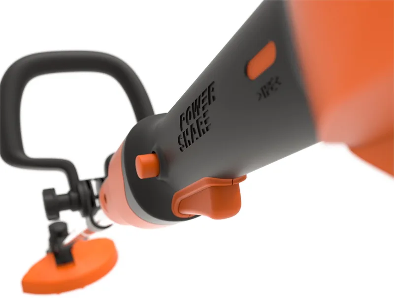 Akku-Rasentrimmer WG183E.9, 33 cm Arbeitsbreite Faden, Doppelfaden, verstellbarer Griff, ohne Akku und Ladegerät de Worx, Orange, Noir – image du produit 3 sur 5