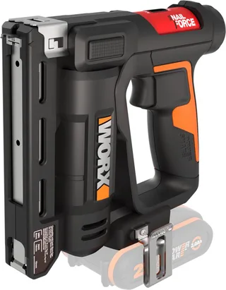 Akku-Tacker WX843.9 NailForce, für Nägel bis 15mm & Tackerklammer bis 14mm, ohne Akku und Ladegerät van Worx, Oranje, Zwart – productafbeelding 1 van 4