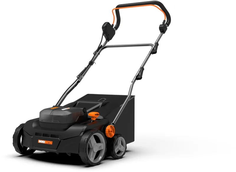 Akku-Vertikutierer / Lüfter Nitro WG855E.9, 36 cm Arbeitsbreite, bis zu 400 m², 4 Stufen Höhenverstellung, ohne Akku und Ladegerät van Worx – productafbeelding 1 van 5