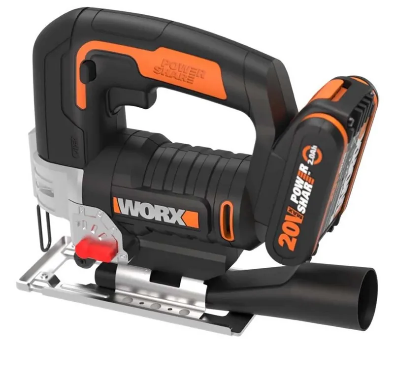 Handkreissäge Worx Akku-Stichsäge WX543 mit Akku 20V/2,0Ah, Ladegerät und Koffer van Worx – productafbeelding 3 van 5