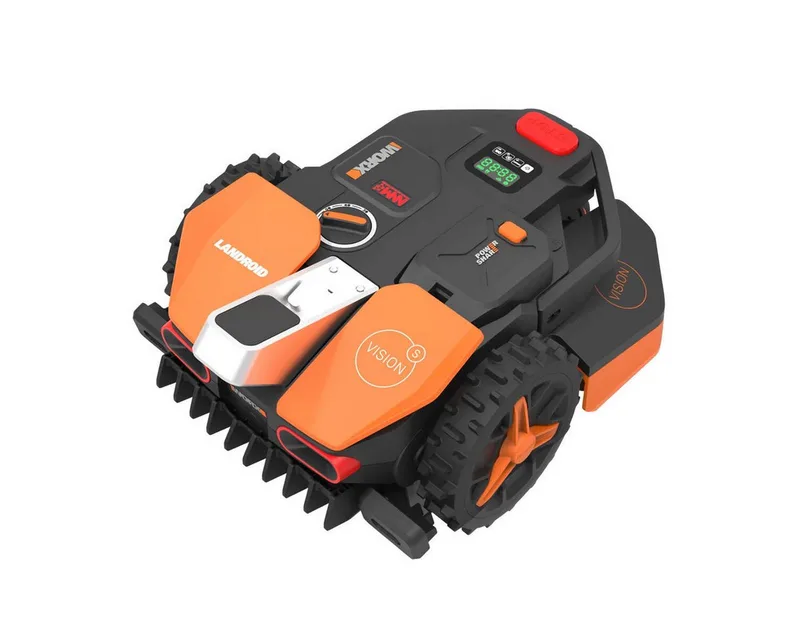 Rasenmähroboter WR202E, (Set, inkl. Akku), Cut-to-Edge, KI, Multi-Zonen-Management von Worx, Orange – Produktbild