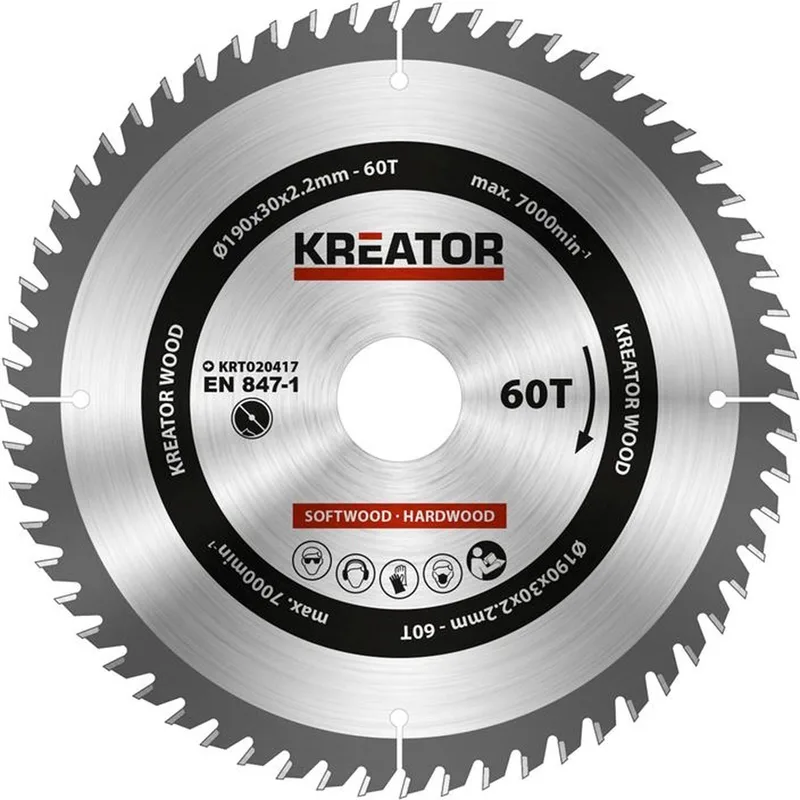 Cirkelzaagblad 190x30 mm 60T | Per Stuk van Wovar – productafbeelding