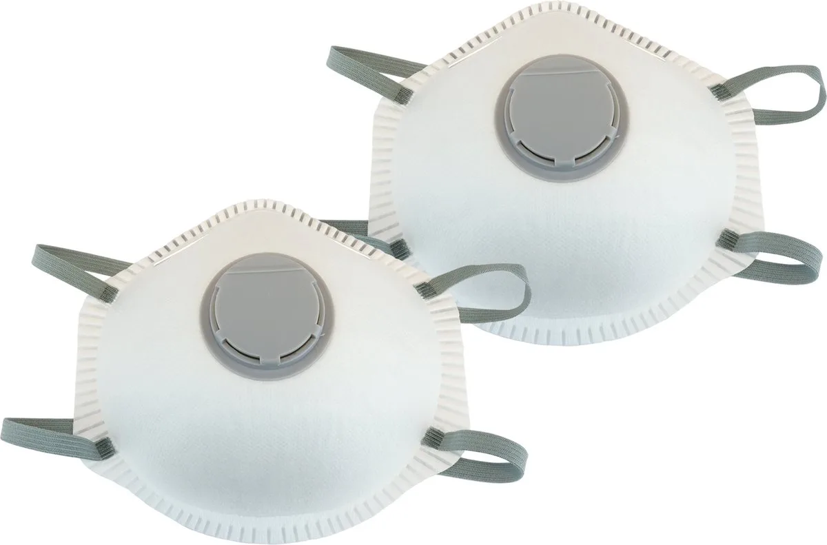 Stofmasker FFP2 met ventiel 2st | Per Set by Wovar, White – product image
