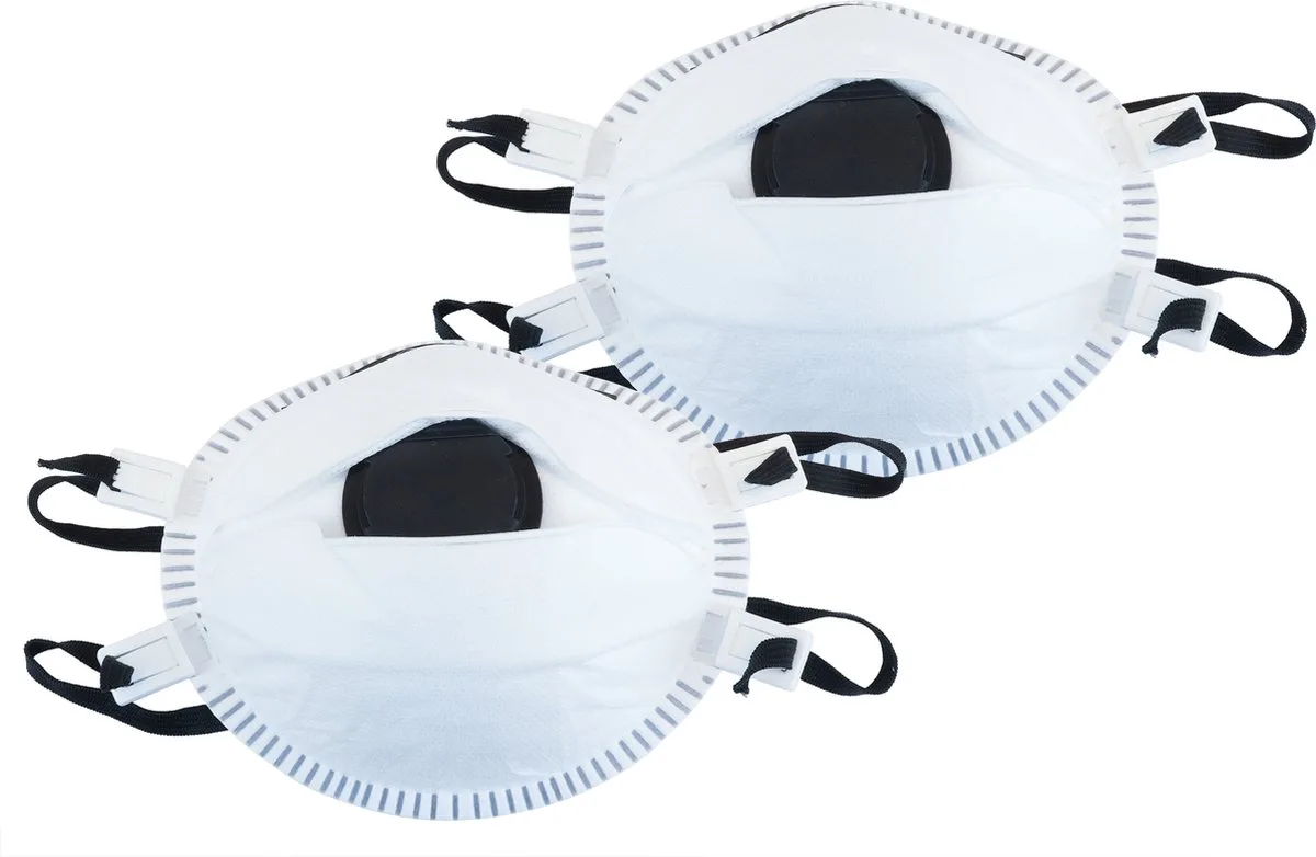Stofmasker FFP3 met ventiel 2st | Per Set van Wovar, Wit – productafbeelding