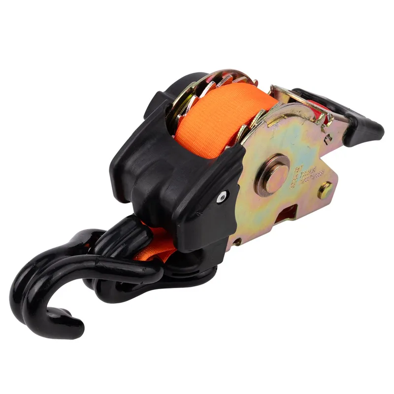 Zelfoprollende spanband met ratel/haak 25mm 3m 600daN von Wovar, Orange – Produktbild