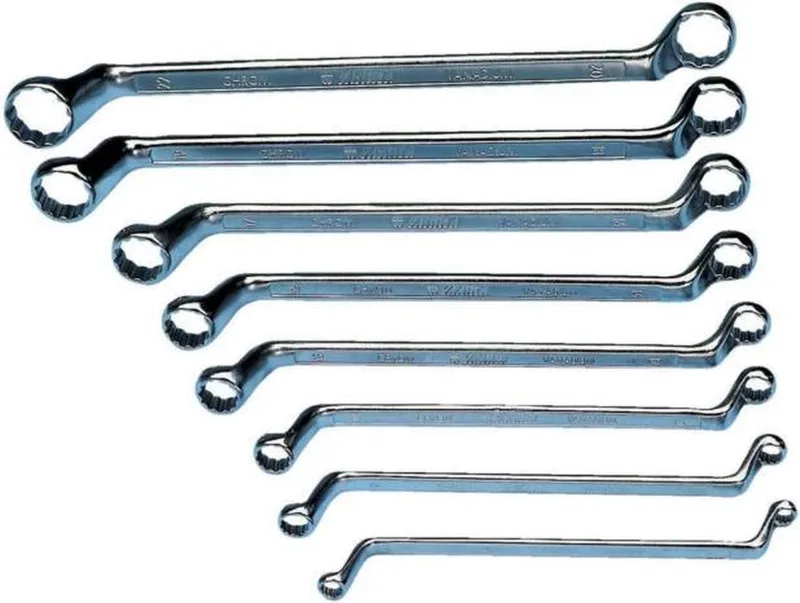 Dubbele ringsleutel diep gebogen set 8-delig by Würth – product image