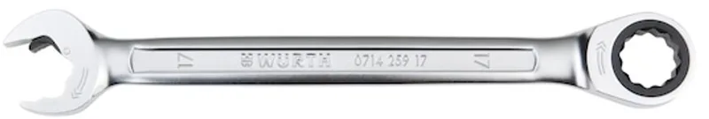 Ratelringsteeksleutel beide zijden - Metrische ratelringsteeksleutel met ratelfunctie aan zowel de ring- als steeksleutelzijde by Würth – product image