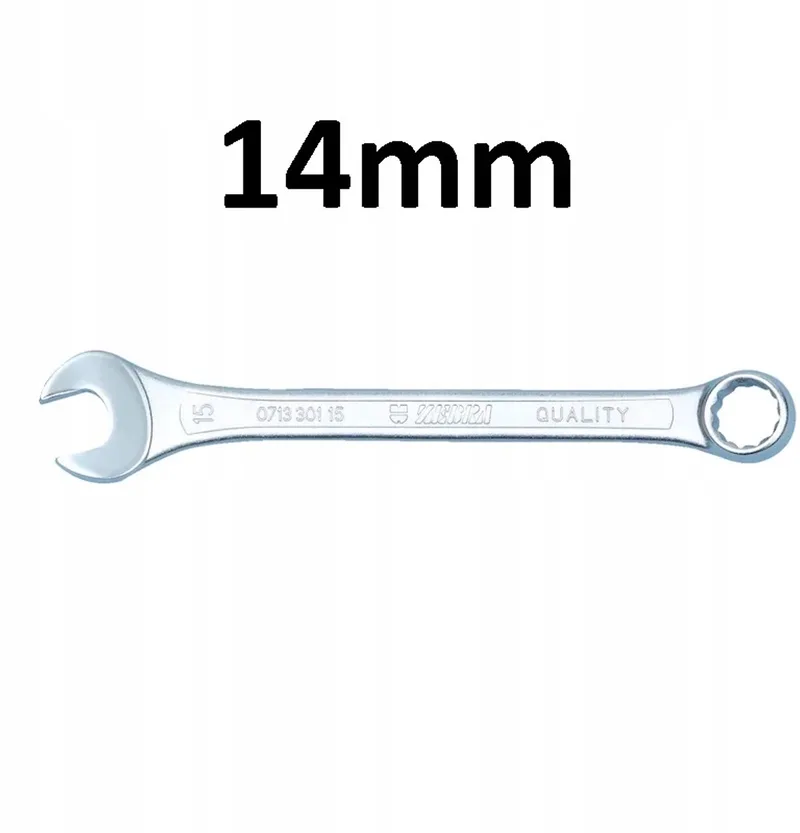 Ring- en dopsleutel 14mm, korte versie, chroom vanadium van Würth – productafbeelding