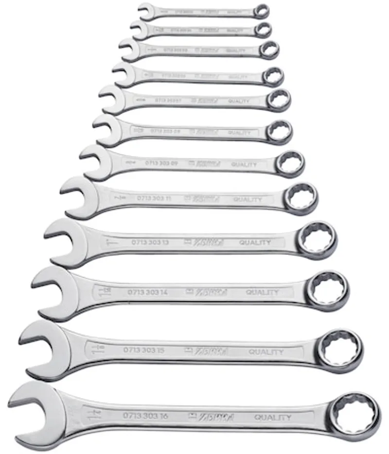 Ringsteeksleutel assortiment, inch Kort ontwerp, 12 stuks - Ringsteeksleutel assortiment, inch Kort ontwerp, 12 stuks x 1 st Sleutelwijdte 9/16 inch by Würth – product image