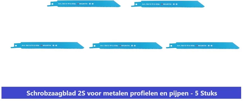 SCHROBZAAGBLAD - RECIPRO ZAAGBLAD - 2S STAAL - VOOR METALEN PROFIELEN EN PIJPEN - 5 STUKS - DUITSE KWALITEIT fra Würth – produktbillede