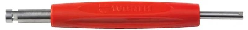 Schroevendraaier en uitdraaier Voor bandenventielen en ventieldoppen - Schroevendraaier en uitdraaier Voor bandenventielen en ventieldoppen x 1 st Lengte 150 mm by Würth, Red – product image