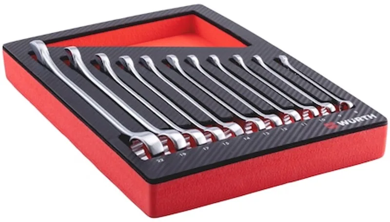 Systeemassortiment 4.4.1, ringsteeksleutel 11-delig - Systeemassortiment 4.4.1, ringsteeksleutel 11-delig x 1 st by Würth, Red – product image