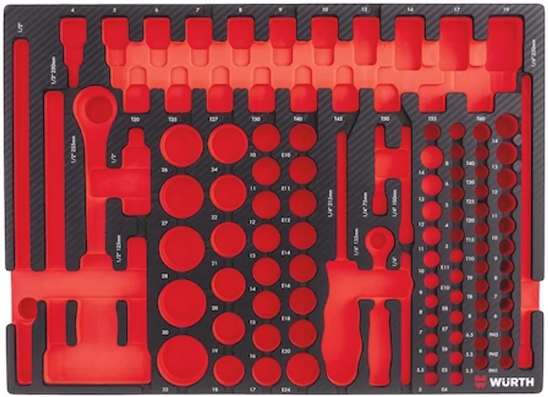 Systeeminlay 8.4.1, dopsleutel 1/4 + 1/2 inch - Systeeminlay 8.4.1, dopsleutel 1/4 + 1/2 inch x 1 st de Würth, Rouge – image du produit