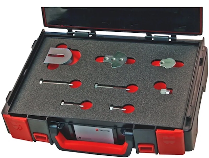 Universele gereedschapsset voor verwijderen en aanbrengen van flex-riem 8-delig - Universele gereedschapsset voor verwijderen en aanbrengen van flex-riem 8-delig x 1 st Lengte 377 mm de Würth, Rouge – image du produit