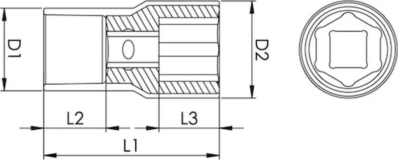 VDE dopsleutel, 1C isolatie 1/2 inch zeskant - Geïsoleerde VDE-dopsleutel 1/2 inch Metrisch, zeskant, kort x 1 st Soort aandrijving Binnenvierkant Sleutelwijdte 18 mm by Würth – product image