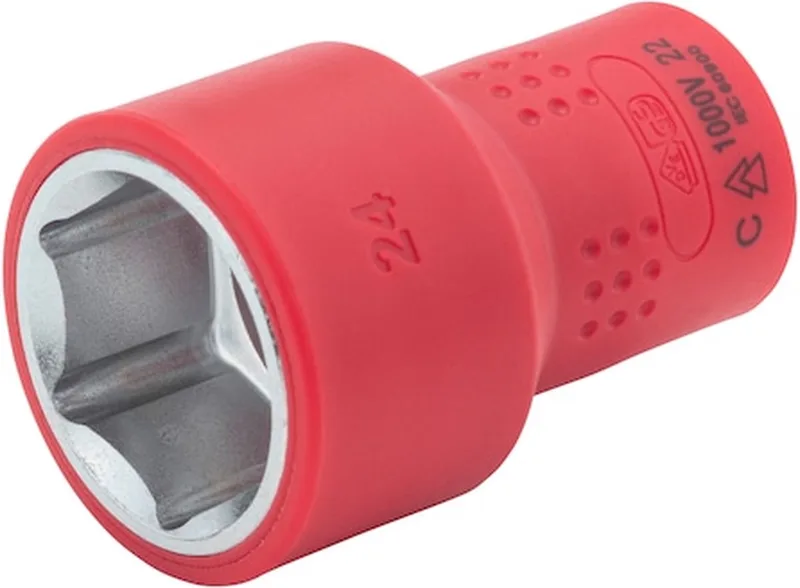 VDE dopsleutel, 1C isolatie 1/2 inch zeskant - Geïsoleerde VDE-dopsleutel 1/2 inch Metrisch, zeskant, kort x 1 st Soort aandrijving Binnenvierkant Sleutelwijdte 24 mm de Würth – image du produit