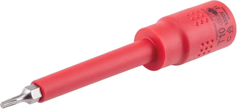 VDE-dopsleutel, 3/8 inch, TX, lang - VDE 3/8 inch TX dopsleutel, lang x 1 st Soort aandrijving Binnenvierkant Aansluiting TX10 by Würth – product image