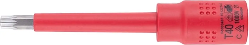 VDE-dopsleutel, 3/8 inch, TX, lang - VDE 3/8 inch TX dopsleutel, lang x 1 st Soort aandrijving Binnenvierkant Aansluiting TX40 by Würth – product image