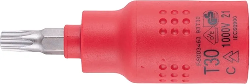 VDE-dopsleutel, 3/8 inch, TX - VDE 3/8 inch TX dopsleutel, kort x 1 st Soort aandrijving Binnenvierkant Aansluiting TX30 de Würth – image du produit