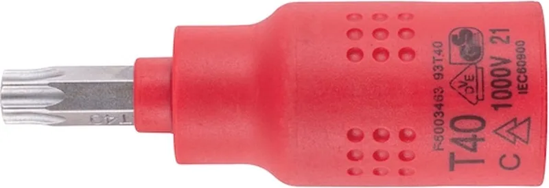 VDE-dopsleutel, 3/8 inch, TX - VDE 3/8 inch TX dopsleutel, kort x 1 st Soort aandrijving Binnenvierkant Aansluiting TX40 by Würth – product image