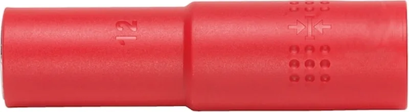 VDE-dopsleutel, 3/8 inch zeskant, lang - VDE 3/8 inch dopsleutel, metrisch, zeskant, lang x 1 st Soort aandrijving Binnenvierkant Sleutelwijdte 12 mm von Würth – Produktbild