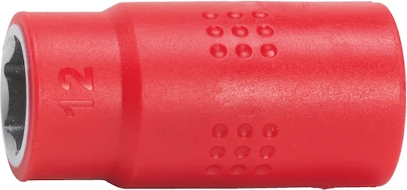 VDE dopsleutel, 3/8 inch zeskant - VDE 3/8 inch dopsleutel, metrisch zeskant, kort x 1 st Soort aandrijving Binnenvierkant Sleutelwijdte 12 mm von Würth – Produktbild