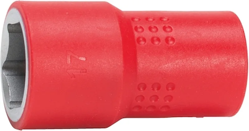 VDE dopsleutel, 3/8 inch zeskant - VDE 3/8 inch dopsleutel, metrisch zeskant, kort x 1 st Soort aandrijving Binnenvierkant Sleutelwijdte 17 mm de Würth, Rouge – image du produit