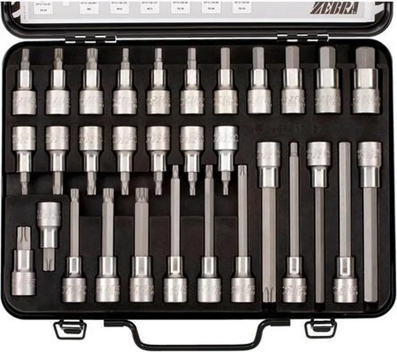 Wurth - 1/2 inch dopsleutels Assortiment met 31 stuks - 1/2 inch dopsleutels Assortiment met 31 stuks x 1 st de Würth, Noir, Argent – image du produit