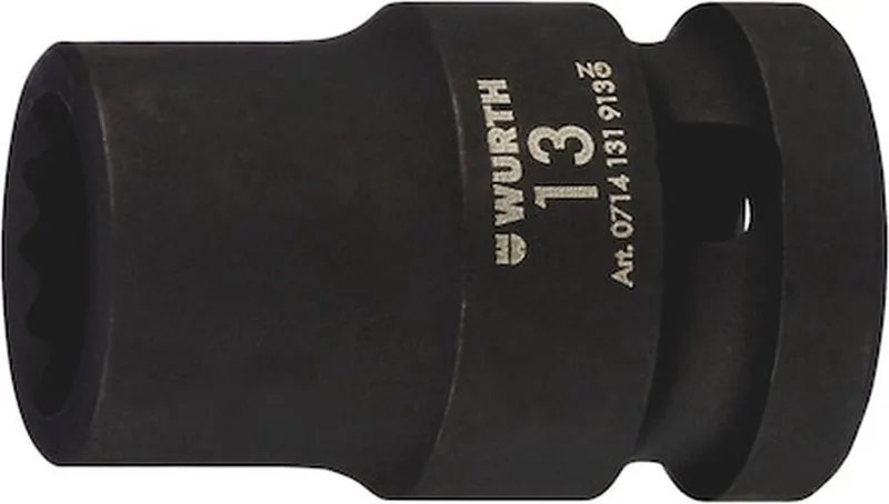 Wurth - 1/2 inch krachtdopsleutel, twaalfkant, kort - Krachtdop 1/2 inch Dubbelzeskant, metrisch, kort x 1 st Soort aandrijving Binnenvierkant Sleutelwijdte 19 mm von Würth – Produktbild