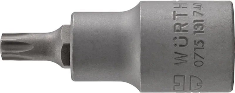 Wurth - 1/2 inch TX-dopsleutel met gat - 1/2 inch dopsleutel TX met gat Aansluiting TX40 Soort aandrijving Binnenvierkant fra Würth, Sølv – produktbillede