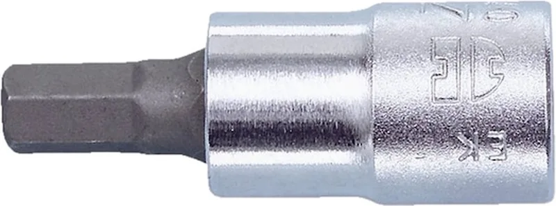 Wurth - 1/4 inch dopsleutel inbus - 1/4" dopsleutel inbus Voor binnenzeskantbouten, metrisch Soort aandrijving Binnenvierkant Sleutelwijdte 0 - Aansluiting 5 mm by Würth, Chrome – product image