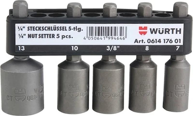 Wurth - 1/4 inch dopsleutel, set 5-delig - 1/4 inch dopsleutel, set 5-delig x 1 st von Würth – Produktbild