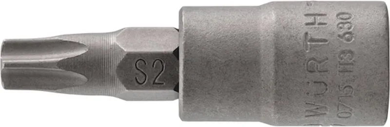 Wurth - 1/4 inch dopsleutel TX met gat - 1/4 inch dopsleutel1/4 inch TX-dopsleutel met boring TX met boring Soort aandrijving Binnenvierkant Aansluiting TX27 by Würth, Blank – product image
