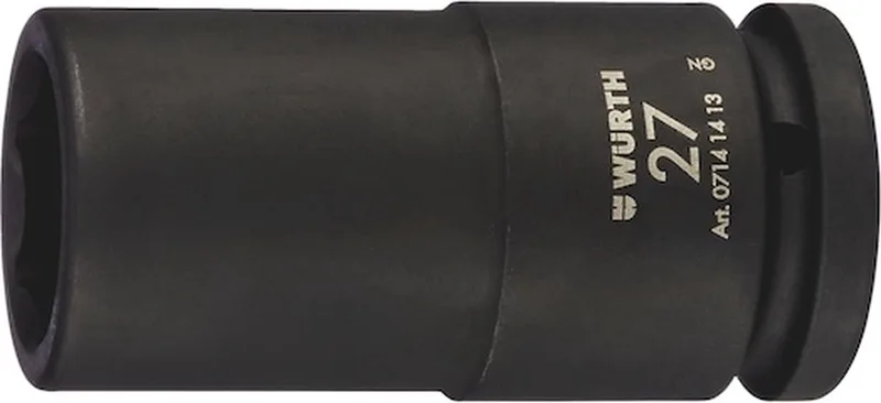 Wurth - 3/4 inch krachtdopsleutel, metrisch, zeskant, lang - Krachtdopsleutel 3/4 inch zeskant, metrisch, lang x 1 st Sleutelwijdte 19 mm de Würth, Noir – image du produit
