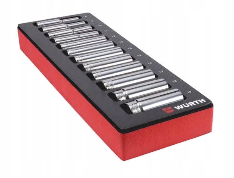 Wurth 3/8" Dopsleutel Set 12 Delen Zebra van Würth, Rood – productafbeelding