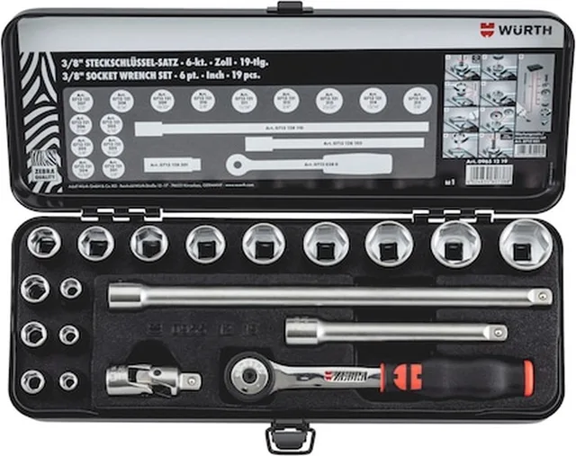 3/8 inch dopsleutel assortiment 19-delig