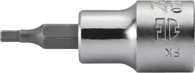 Wurth - 3/8 inch dopsleutel inch binnenzeskant kort - 3/8 inch dopsleutel-inzetstuk metrisch, zeskant, kort Soort aandrijving Binnenvierkant Aansluiting 10 mm Sleutelwijdte 0 de Würth, Argent – image du produit