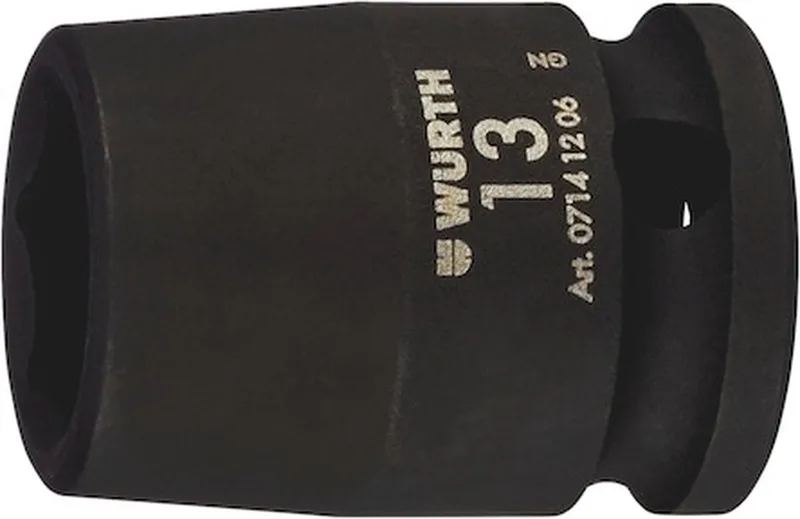 Wurth - 3/8 inch krachtdopsleutel, metrisch, zeskant, kort - Krachtdopsleutel 3/8 inch zeskant, metrisch, kort x 1 st Sleutelwijdte 17 mm de Würth, Noir – image du produit