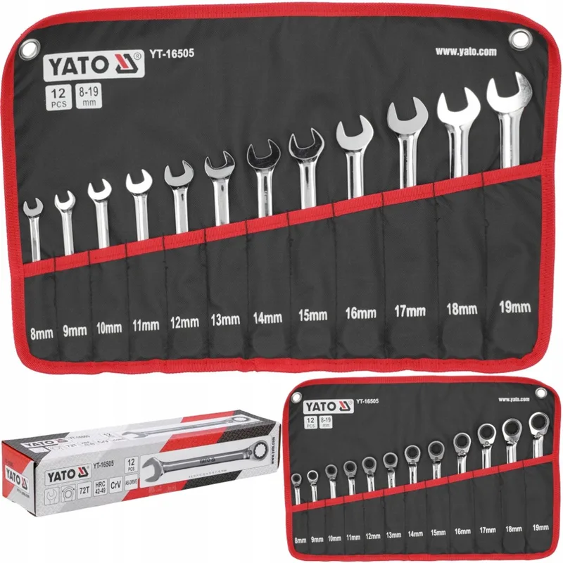 12-delige ringsleutelset met ratel (8-19 mm) de Yato – image du produit