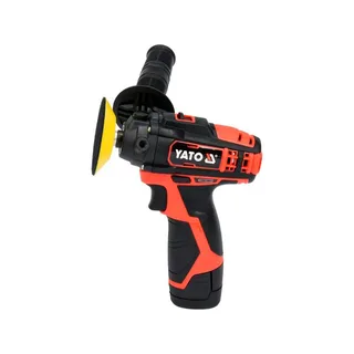 Accu Polijstmachine 12V - 2-Speed Haakse Polijst- en Schuurmachine - 80 mm Steunschijf - Inclusief 2.0 Ah Accu, Snellader & 3 Polijstschijven - Draadloos Roterende Machine voor Autolak, Bumpers & Koplampen van Yato – productafbeelding 2 van 5