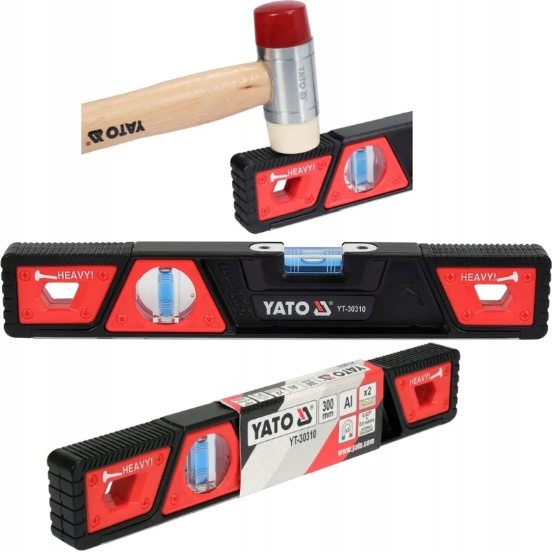 aluminium waterpas 300mm met 3 magneten by Yato – product image