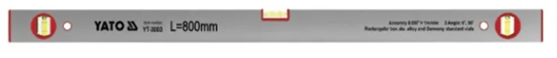 Aluminium waterpas, 800 mm, 3 waterpassen by Yato – product image