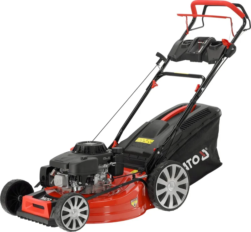 Benzine Grasmaaier Zelfrijdend - 224 cc Loncin Motor (4.5 kW / 6.1 PK) - Maaibreedte 56 cm - 4-in-1 Functie met Mulching - 62L Opvangzak från Yato – produktbild