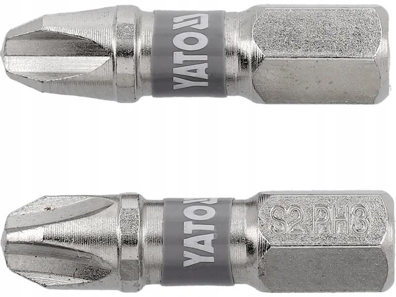 Bitset PH3 1/4" 25mm Nikkel 2 Stuks van Yato – productafbeelding
