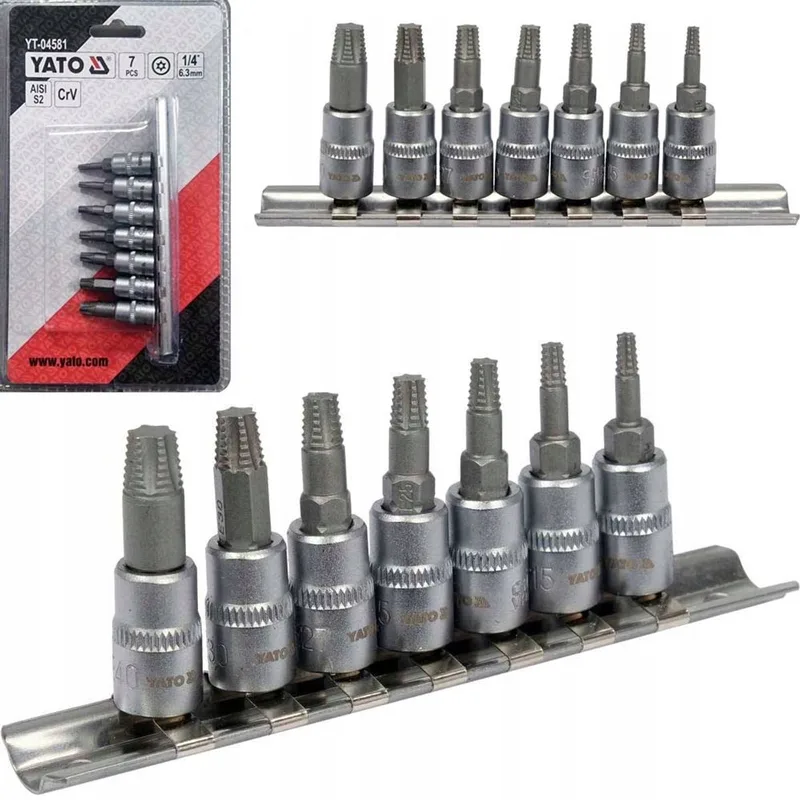Bitset voor Beschadigde Torx Schroeven - 7 Delig van Yato – productafbeelding