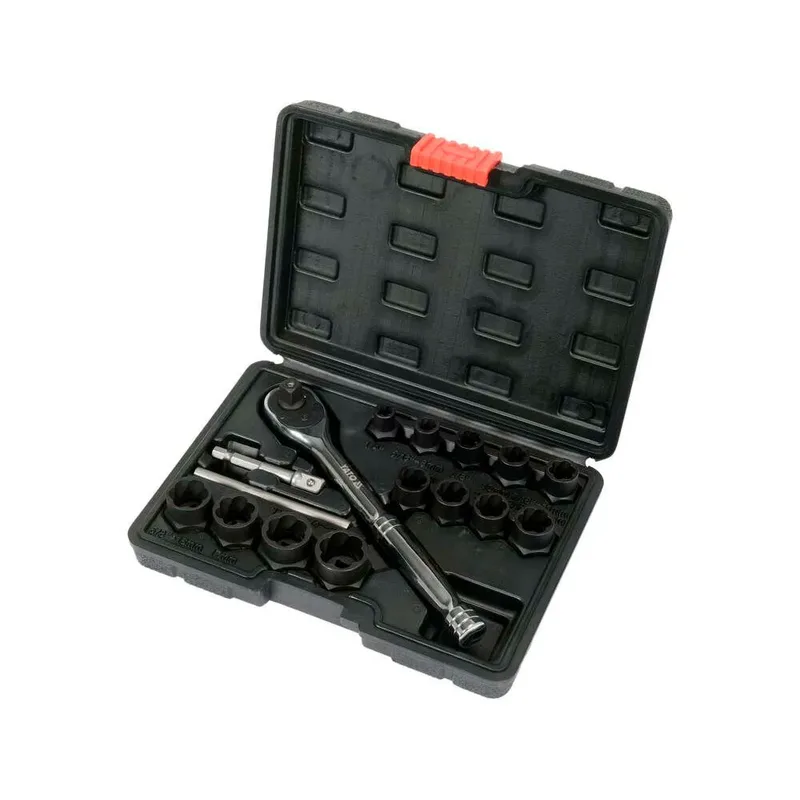 boutenverwijderaarset YT-05897 - 16-delig, 8-19 mm, ratel 3/8 inch van Yato – productafbeelding 2 van 4