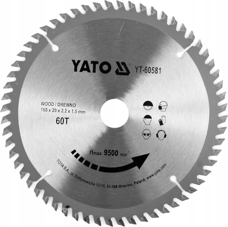 Cirkelzaagblad - Ø 160mm - 60T - Binnendiameter 20 mm by Yato – product image
