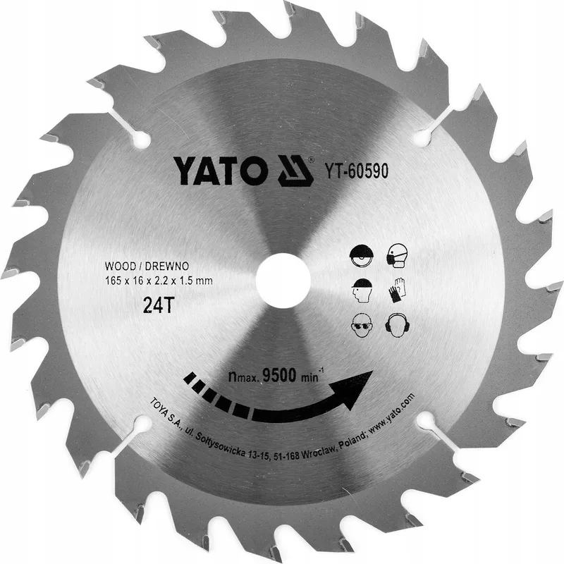 cirkelzaagblad Ø 165 mm - 24 T - Binnendiameter 16 mm von Yato – Produktbild